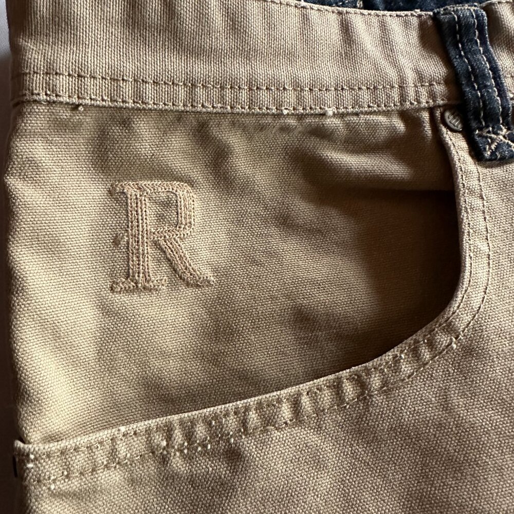 Rocawear Vintage 90s Y2K Khaki 100% Cotton Canvas Shorts Men's Size 42' x 15" - Picture 9 of 16